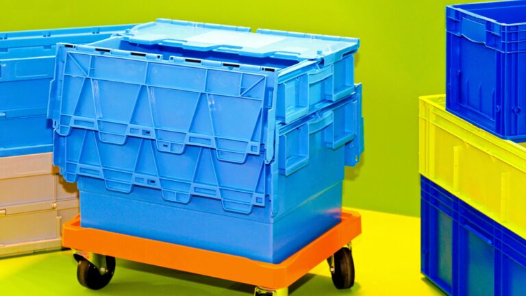 Cost-effective plastic moving bins and boxes
